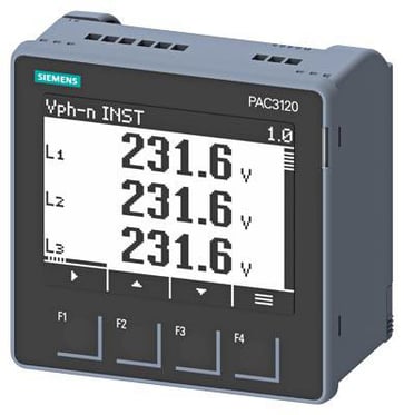 SENTRON PAC3120 LCD 96X96 mm Effektovervågningsenhed Kontrolpanelinstrument til elektriske værdiprotokoller, 7KM3120-1BA01-1EA0 7KM3120-1BA01-1EA0