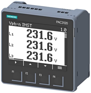 SENTRON PAC3120 LCD 96X96 mm Effektovervågningsenhed Kontrolpanelinstrument til elektriske værdiprotokoller, 7KM3120-1BA01-1EA0 7KM3120-1BA01-1EA0