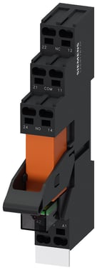 Plug-in relæ komplet enhed 1 W, 24 V AC LED modul rød base med logic isolation fjeder terminal (push-in) LZS:RT3D4R24