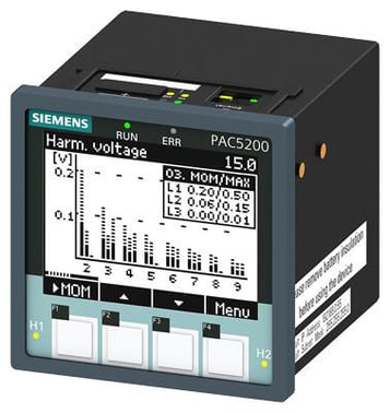 SENTRON, måle enhed & forsyningskvalitet optager, 7KM PAC5200, LCD, L-L: 690 V, L-N: 400 V, 10 A, 3-faset, Modbus TCP 7KM5412-6BA00-1EA2