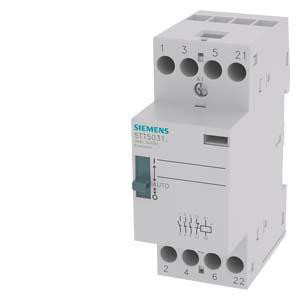 INSTA kontaktor 0/1 automatisk med 3 NO kontakter og 1 NC kontakt til 230 V, 400 V AC 25 A aktivering 24 V AC / DC 5TT5031-8