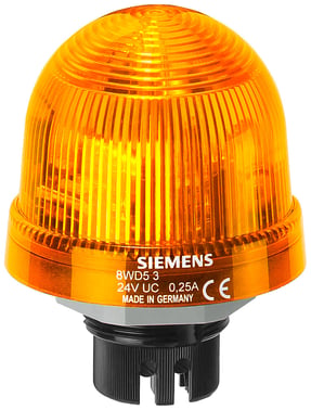Integreret signallampe, enkelt blitzlys 230 V gul 8WD5350-0CD