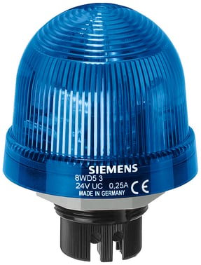 Integreret signallampe, enkelt blitzlys 115 V UC, blå 8WD5340-0CF