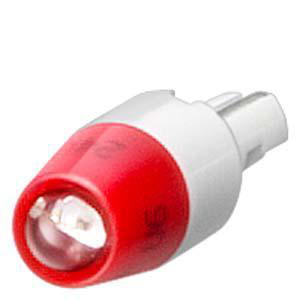 Wedge base LED-lampe 24 V AC / DC superlys, W2x4.6D, gul 3SB3901-1RB