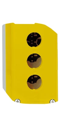 Trykknapboks tom med 3 huller gul XALK03