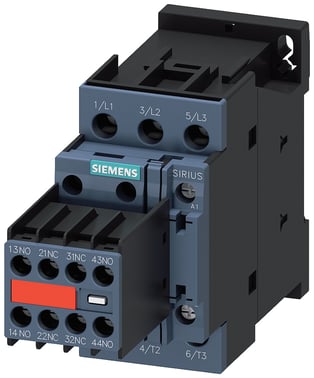 Kontaktor, AC-3, 25 A / 11 kW / 400 V, 3-polet, 230 V AC, 50/60 Hz, 2 NO + 2 NC, skrueterminal 3RT2026-1CL24-3MA0