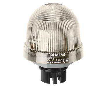 Integreret signallampe, kontinuerligt lys, med integreret LED, klar, 24 V AC / DC 8WD5320-5AE