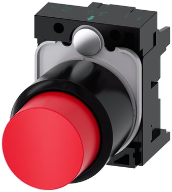 Trykknap med udvidet slaglængde (12 mm), 22 mm, rund, plastik, rød 3SU1200-0FB20-0AA0