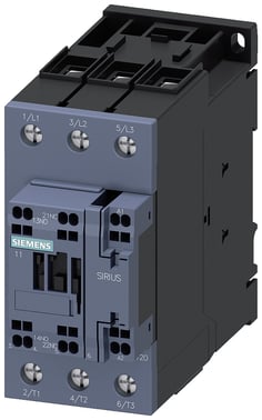 Kontaktor, AC-3, 50 A / 22 kW / 400 V, 3-polet, 48 V AC / 50 Hz, 1 NO + 1 NC, skrueterminal / fjederklemme 3RT2036-3AH00
