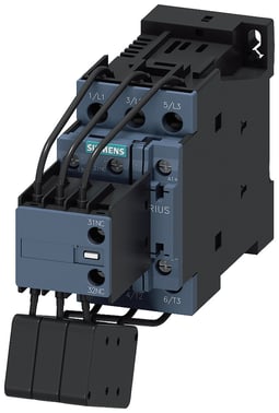 Kontaktor, AC-6B, 20 kVAr / 400 V, 1 NO + 2 NC, AC / DC-drift 200-280 V AC / DC, 3-polet 3RT2626-1NP35