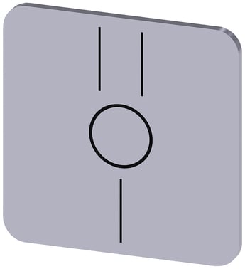 Mærkeplade 22x22 mm, sølvfarvet etiket, ikon: I * O II (under hinanden) 3SU1900-0AF81-0QQ0