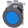 Trykknap, 30 mm, rund, metal, mat, blå 3SU1060-0JB50-0AA0