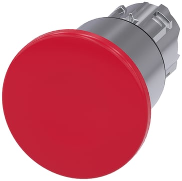 Svampeknap, 22 mm, rund, metal, højglans, rød 3SU1050-1EA20-0AA0