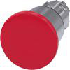 Svampeknap, 22 mm, rund, metal, højglans, rød, 40 mm 3SU1050-1ED20-0AA0