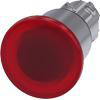 Svampeknap, oplyst, 22 mm, rund, metal, højglans, rød, 40 mm 3SU1051-1ED20-0AA0