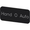 Mærkeplade 12,5 x 27 mm, etiket sort, mærkning: Hånd O Auto 3SU1900-0AC16-0DD0