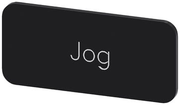 Mærkeplade 12,5 x 27 mm, etiket sort, mærkning: JOG 3SU1900-0AC16-0DE0