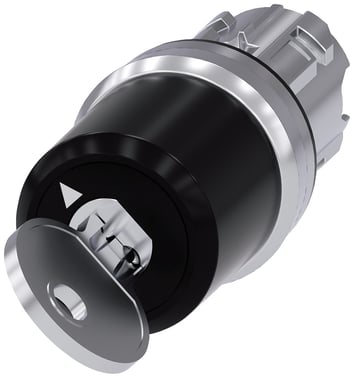 Nøglebetjent kontakt CES, med overvågning, 22 mm, rund, metal, højglans, fjernelse O + I 3SU1050-5JF01-0AA0