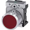 Trykknap, belyst, 22 mm, rund, metal, højglans, rød gennemsigtig 3SU1251-0EB20-0AA0