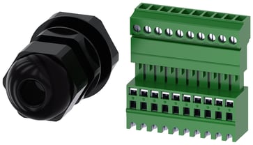 Metrisk skrueforbindelse M20 til føring af det runde kabel i IO-ledningshus, til plast eller metal Kapsling med 1-3 kontrolpunkter, inklusive 10-pol 3SU1900-0JC10-0AA0