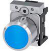 Trykknap, 22 mm, rund, metal, højglans, blå, knap 3SU1250-0EB50-0AA0