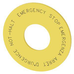 Bagplade til nødstop, gul, uden påskrift udvendig diameter 60 mm 3SU1900-0BN31-0NC0