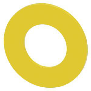 Skive til NØDSTOP, gul, med indskrift (polsk): Zatrzymanie symbol 5638, Awaryjne symbol 5638, udvendig diameter 45 mm, indvendig diameter 22. 3SU1900-0BA31-0ND0