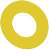Skive til NØDSTOP, gul, med indskrift (polsk): Zatrzymanie symbol 5638, Awaryjne symbol 5638, udvendig diameter 45 mm, indvendig diameter 22. 3SU1900-0BA31-0ND0