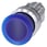 Svampeknap, oplyst, 22 mm, rund, metal, højglans, blå, 30 mm 3SU1051-1AD50-0AA0 miniature