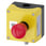 Kapsling til kommandoenheder, 22 mm, rund, kabinetmateriale plast, kabinet topdel gul, 1 kommandopunkt plast, A = Nødstopsvamp 3SU1801-0NH00-4NB2 miniature