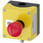 Kapsling til kommandoenheder, 22 mm, rund, kabinetmateriale plast, kabinet topdel gul, 1 kommandopunkt plast, A = Nødstopsvamp 3SU1801-0NH00-4NB2 miniature