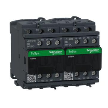 Kontaktor 18A TeSys for reverserende type LC2D 18A 2x3P+2NO+2NC 24VDC LC2D18BD