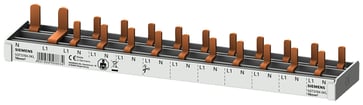 Compact Pin Busbar, 10mm2 connection: 1p/ N (FI N-left) 1x RCCB 2-pole + 10x Compact device 1-pole 5ST3784-0KL