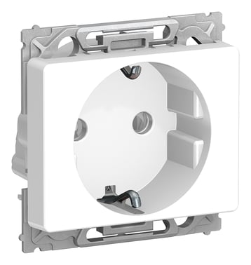 OPUS66 insert combi - 1M - socket outlet - side earth - 2 P+E - white 501N6361