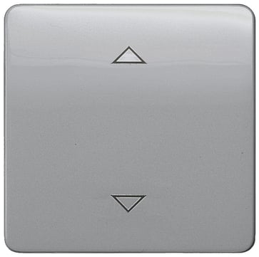 DELTA profil, sølv rocker med lukker symboler til trykknap enkelt midt position. 5TG7986