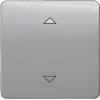 DELTA profil, sølv rocker med lukker symboler til trykknap enkelt midt position. 5TG7986