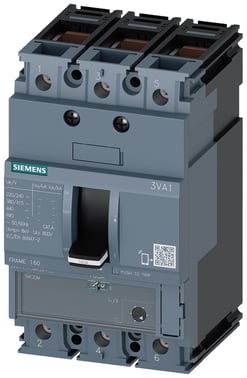 Circuit breaker 3VA1 IEC frame 160 breaking capacity class H Icu=70kA @ 415V 3-pole, starter protection TM120M, AM, In=100A 3VA1110-6MH36-0AA0
