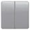 DELTA profil, sølv rocker, 65 x 65 mm til to-kredsløb / dobbelt to-vejs switch til. 5TG7925 miniature
