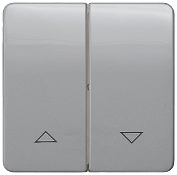 DELTA profil, sølv rocker med lukker / blindsymboler til lukker / blind trykknap, 65x 65mm 5TG7934