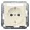 DELTA i-system elektrisk hvid SCHUKO stikkontakt 10/16 A 250 V Med skrueløs Tilslutningsklemmer med markeringsdækplade 55 x 55 mm 5UB1555 miniature