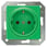 DELTA i-system grøn (SV) SCHUKO stikkontakt 10/16 A 250 V Med skrueløs Tilslutningsklemmer dækplade 55 x 55 mm 5UB1512 miniature