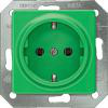 DELTA i-system grøn (SV) SCHUKO stikkontakt 10/16 A 250 V Med skrueløs Tilslutningsklemmer dækplade 55 x 55 mm 5UB1512