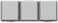 DELTA flaeche IP44, AP Mørkegrå / lysegrå SCHUKO stikkontakt 3 gange vandret, 10 / 16A 250V Med skrueløs Tilslutningsklemmer med fjederklap, 5UB4731 miniature