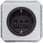 DELTA profil, sølv dækplade 65 x 65 mm med sort udsparing sort til SCHUKO. 5UH1055 miniature