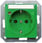 DELTA i-system grøn (SV) SCHUKO stikkontakt 10/16 A 250 V Med skrueløs Tilslutningsklemmer Statusindikator, markeringsfeltafdækningsplade 55 x 55 5UB1562 miniature