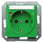 DELTA i-system grøn (SV) SCHUKO stikkontakt 10/16 A 250 V Med skrueløs Tilslutningsklemmer Statusindikator, markeringsfeltafdækningsplade 55 x 55 5UB1562 miniature