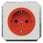 DELTA profil, titanium hvid SCHUKO stikkontakt 10/16 A 250 V Orange ramme (ZSV) Med skrueløs Tilslutningsklemmer Dækplade 65x 65 mm 5UB1480 miniature