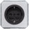 DELTA profil, sølv dækplade 65 x 65 mm med sort udsparing sort til SCHUKO. 5UH1063 miniature