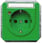 DELTA profil, grøn (SV) SCHUKO stikkontakt 10/16 A 250 V Med skrueløs Tilslutningsklemmer Statusindikator, mærkningsfelt Dækplade 65x 65 mm 5UB1474 miniature