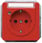 DELTA profil, orange (ZSV) SCHUKO stikkontakt 10/16 A 250 V Med skrueløs Tilslutningsklemmer Statusindikator, mærkningsfelt Dækplade 65x 65 5UB1475 miniature